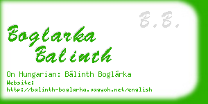 boglarka balinth business card